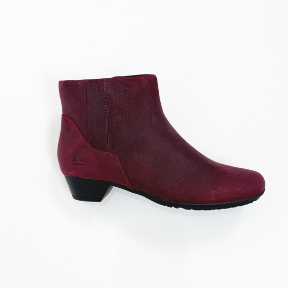 Abeo Shoes - Abeo Ankle Boots Womens 8.5 Burgundy Leather Comfort Bootie Round Toe Holiday